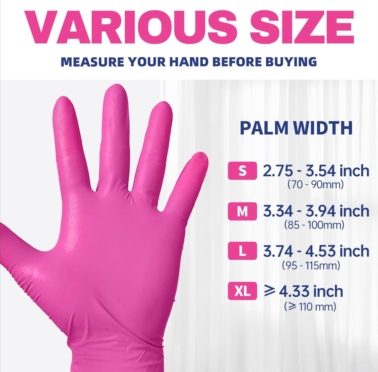 Pink Nitrile Gloves 4MIL – Powder Free (100 Count)