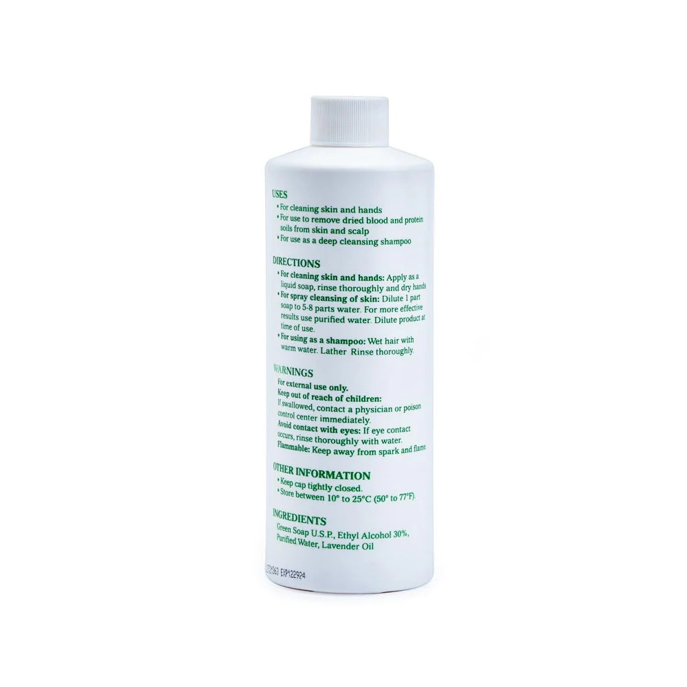 Shampoo bottle with label on a white background