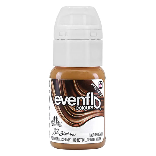 Bottle of Evenflo Almond Colours hair color on a white background
