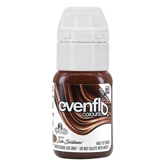 Bottle of Evenflo Colours hair dye with a white cap on a white background
