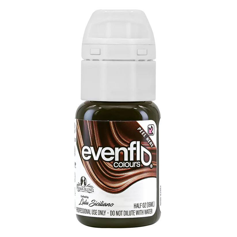Bottle of Evenflo Colours hair dye with a white cap on a white background