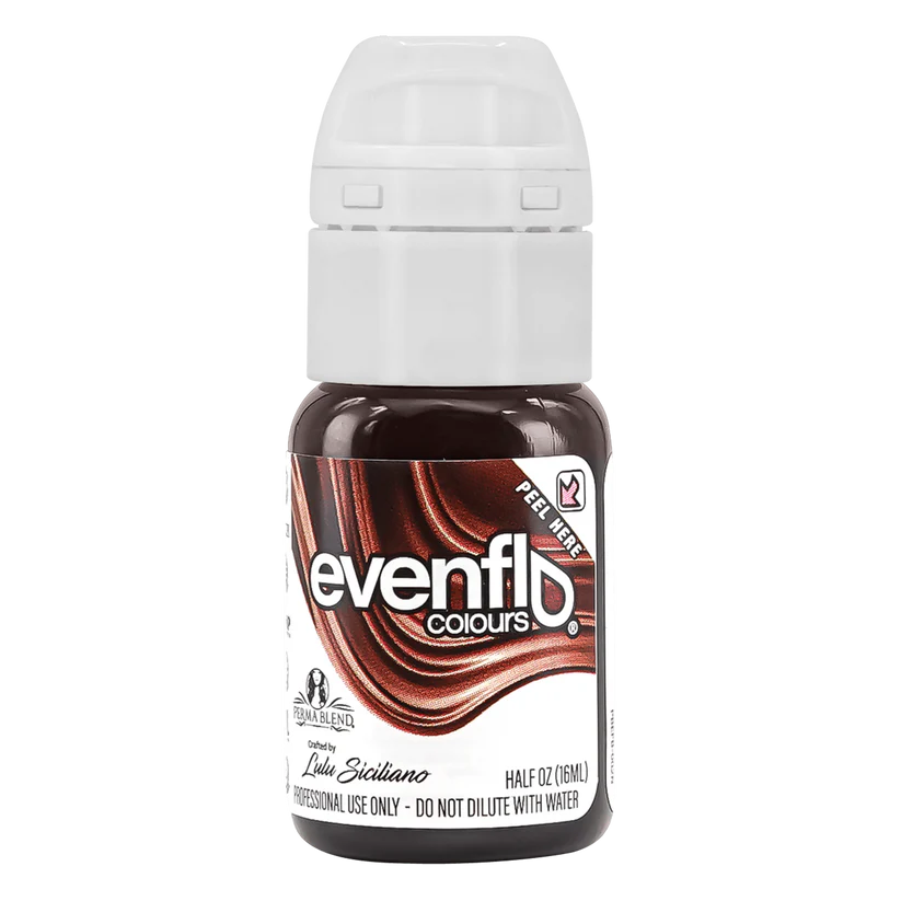 Bottle of Evenflo Colours hair dye on a white background