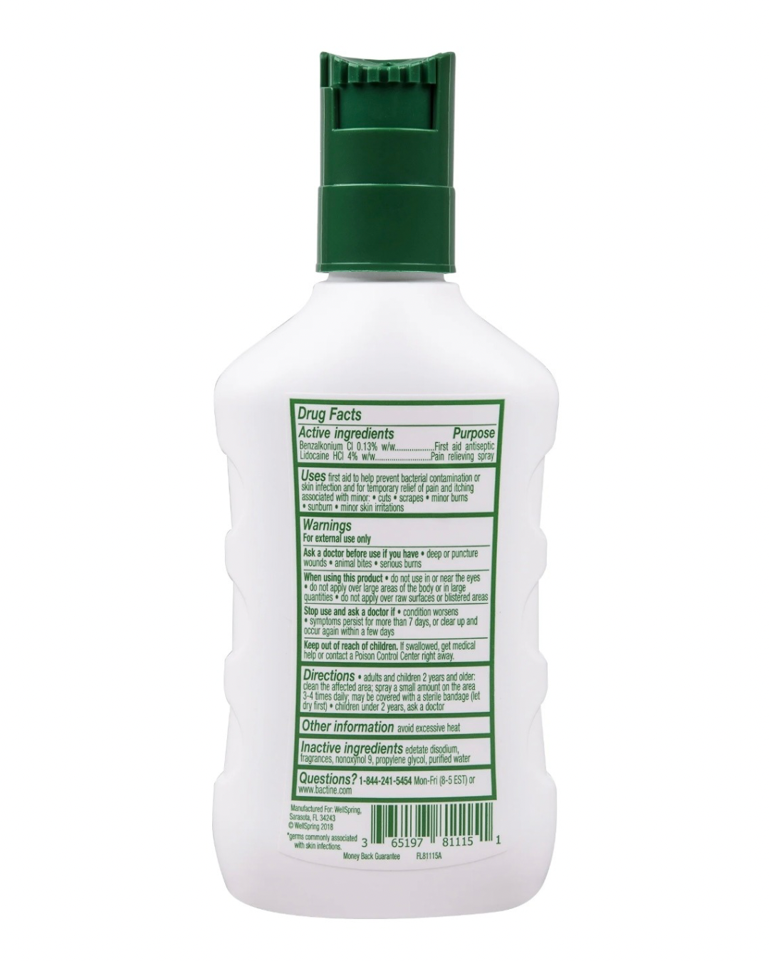 Bactine Max Anestésico y Antiséptico de Primeros Auxilios - 4oz
