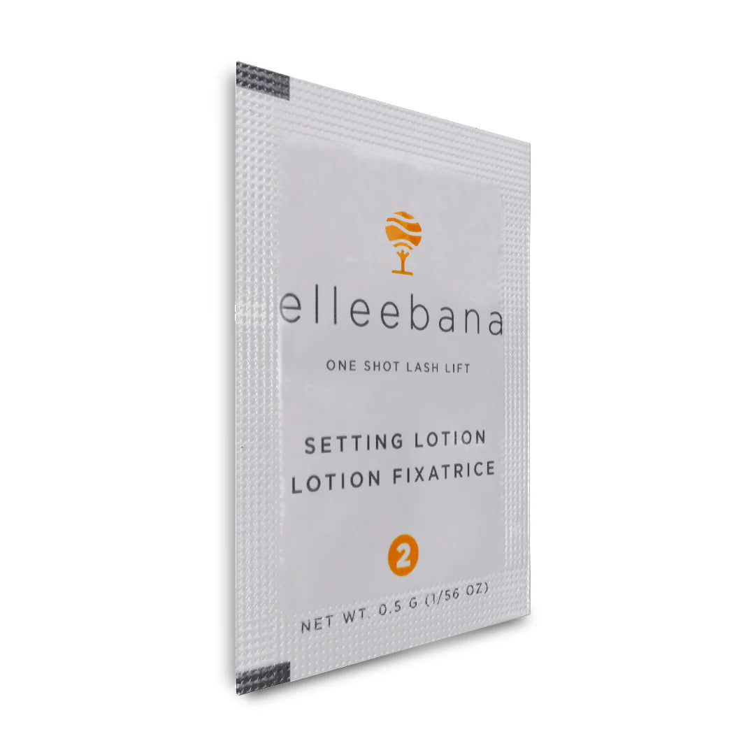 Elleebana setting lotion packaging on a white background