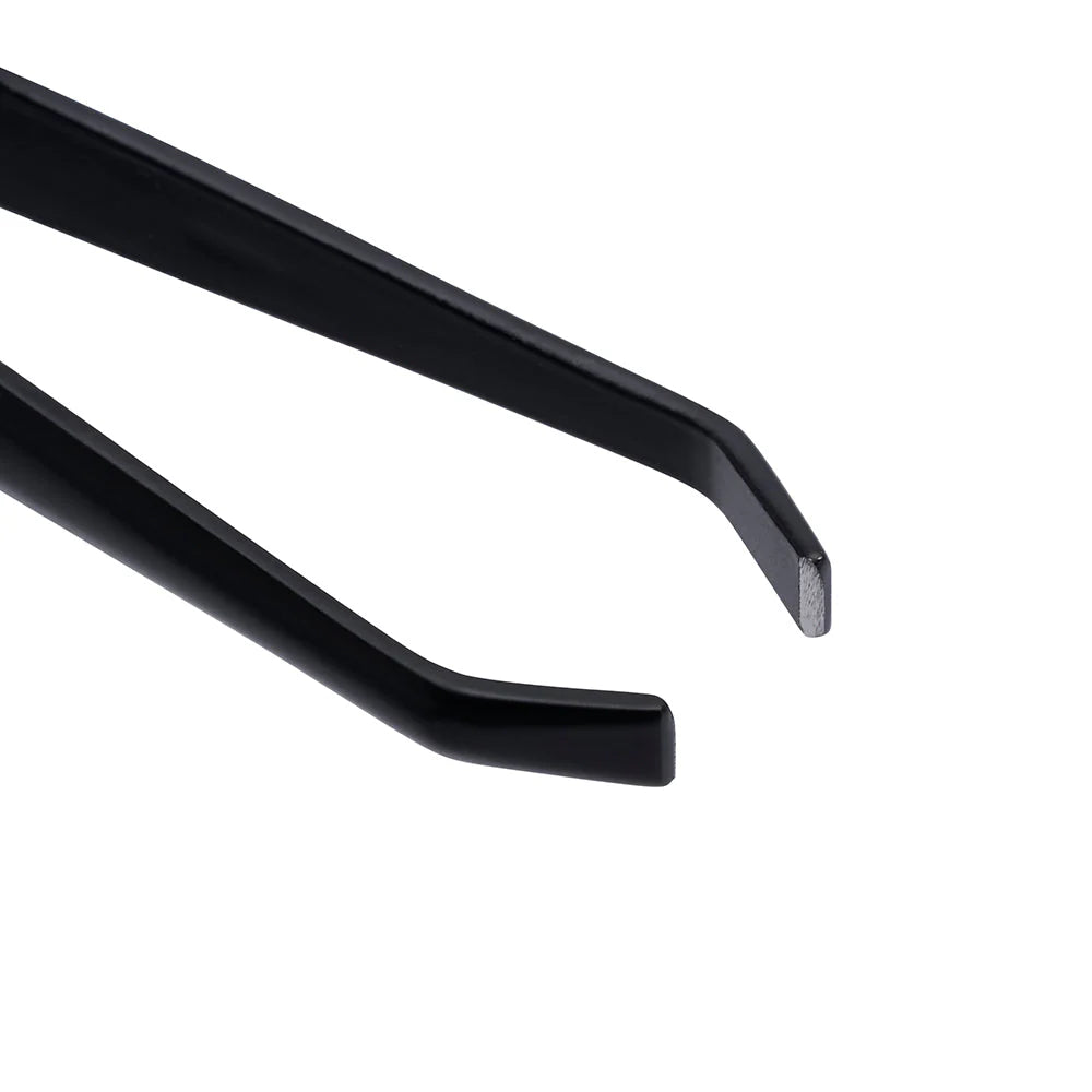 Saferly Anti-Static Black Slanted Tweezers | PMU & Brow Tool