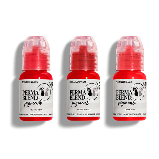 Perma Blend Red Lip Mini Set – Lip Blush Pigment Bundle (3 x 1/2oz)