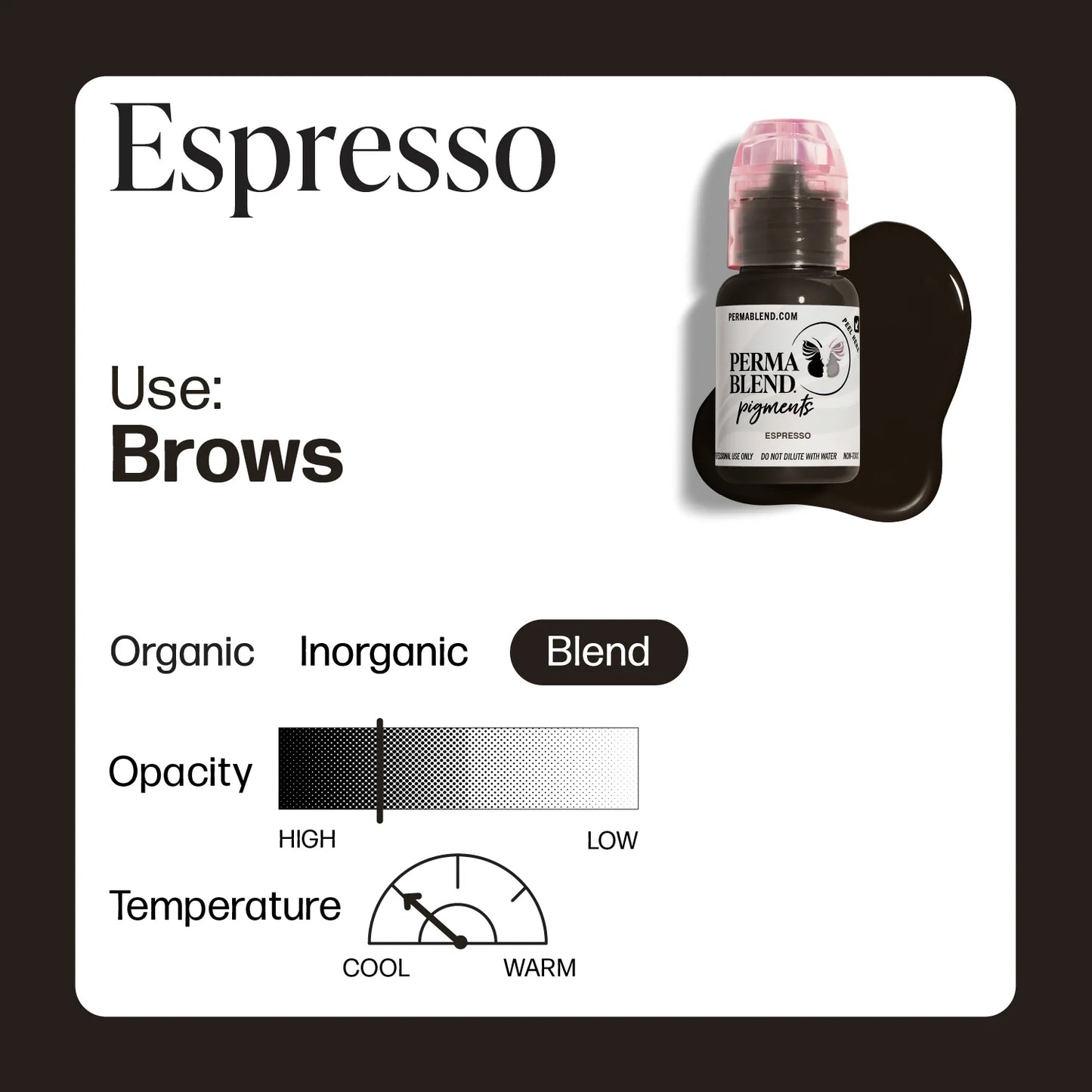 Perma Blend Espresso – Pigmento para cejas de 1/2oz