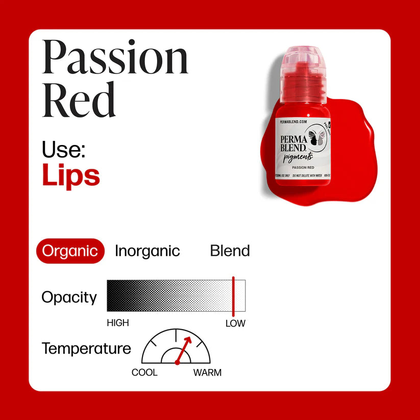 Red bottle labeled 'Perma Blend' with product details on a red background