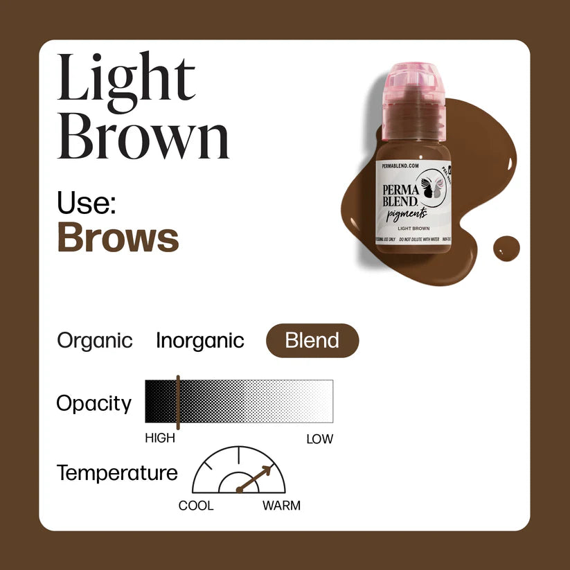 Perma Blend Light Brown – Pigmento para cejas 1/2oz