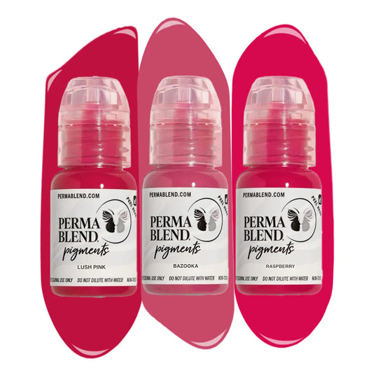 Perma Blend Pink Lip Mini Set – Lip Blush Pigment Bundle (3 x 1/2oz)