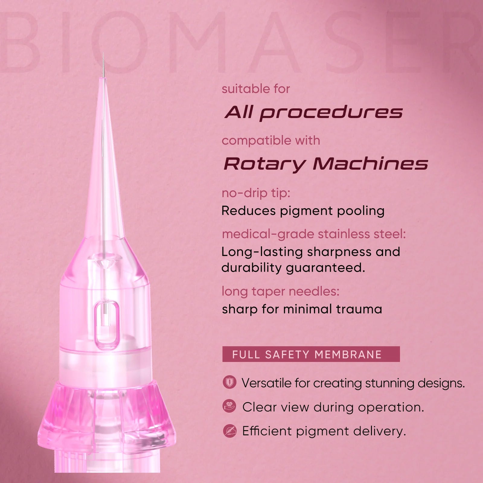 1RL 3RL 5RL 7RL microblading cartridge needle 0.30mm Biomaser Pinky Pro Compatibility