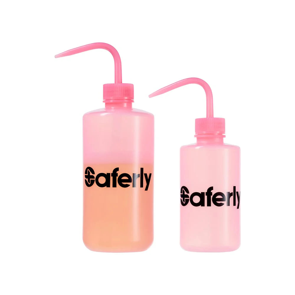 Botella de lavado a presión Saferly – Rosa (250 ml / 500 ml)