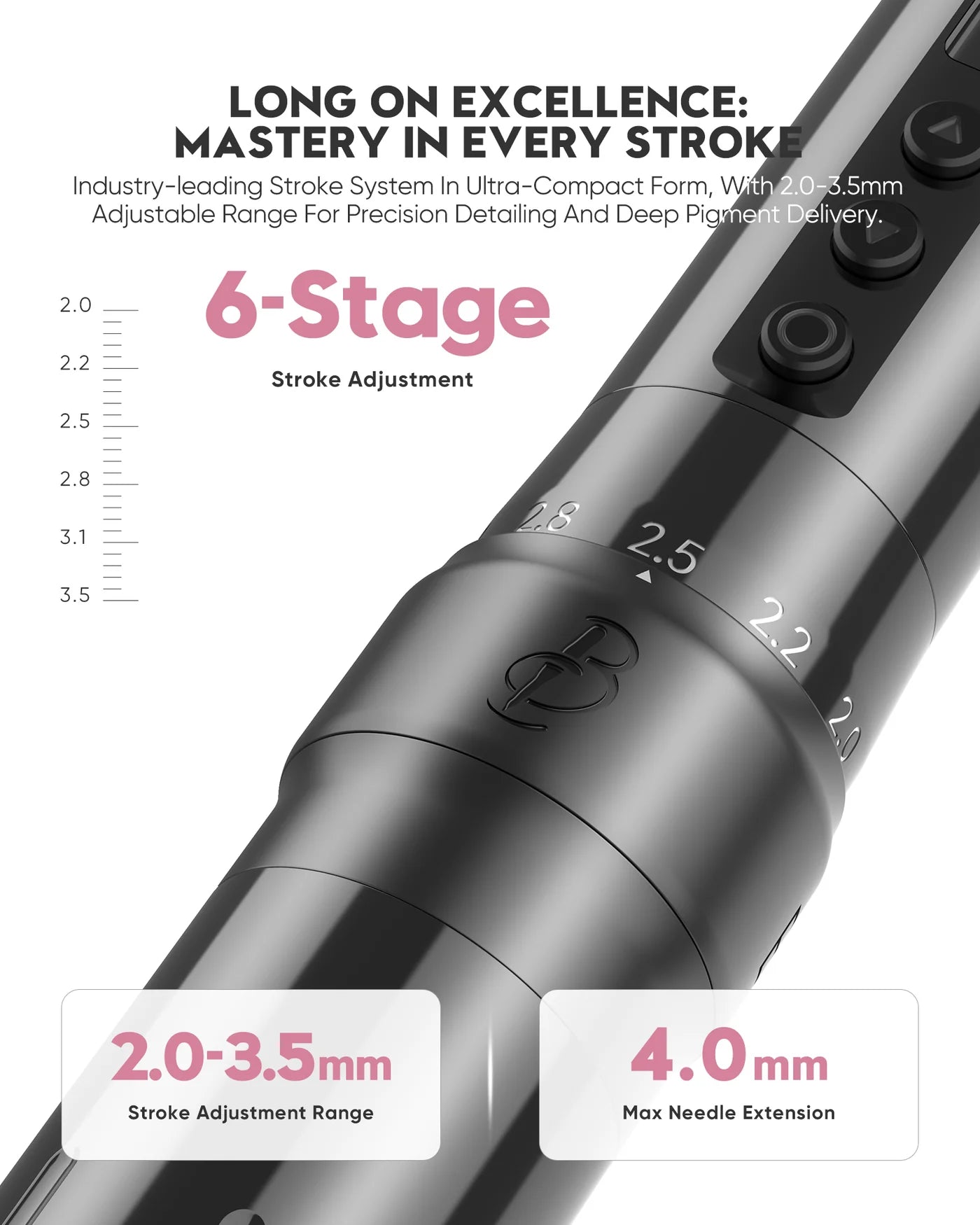 Biomaser Plenilune U1 Pro Wireless Tattoo & PMU Machine – Adjustable Stroke