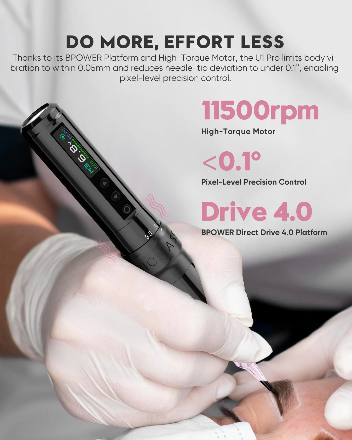 Biomaser Plenilune U1 Pro Wireless Tattoo & PMU Machine – Adjustable Stroke