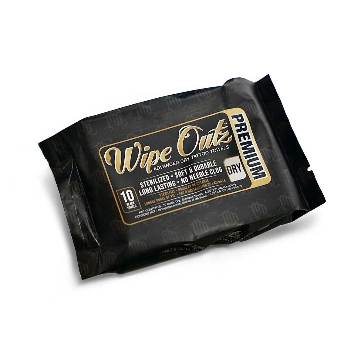 Wipe Outz Black Tattoo Towels.